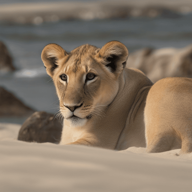 dream-of-african-beach-lion-cub-hiding-kids