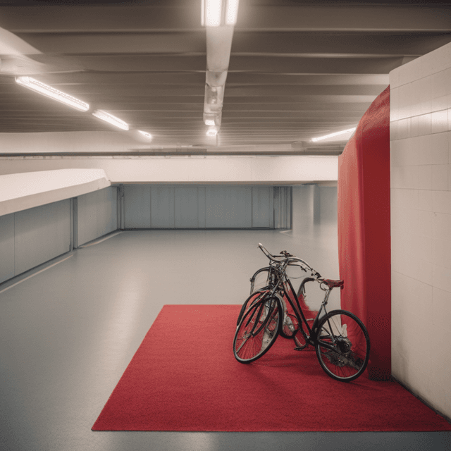dream-about-riding-bike-in-la-struggle-in-parking-garage-building-with-plush-red-carpets