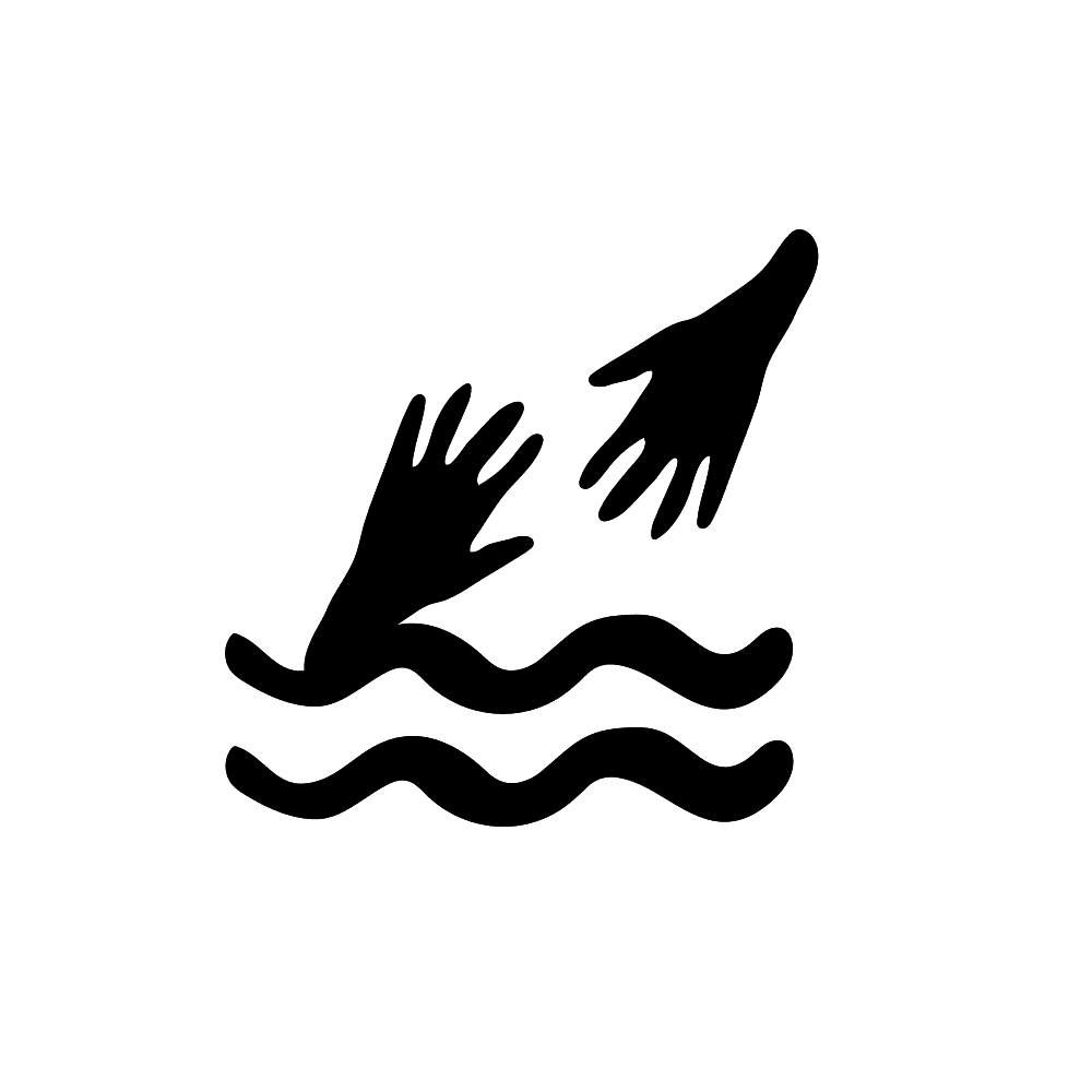 Saving someone from drowning symbol