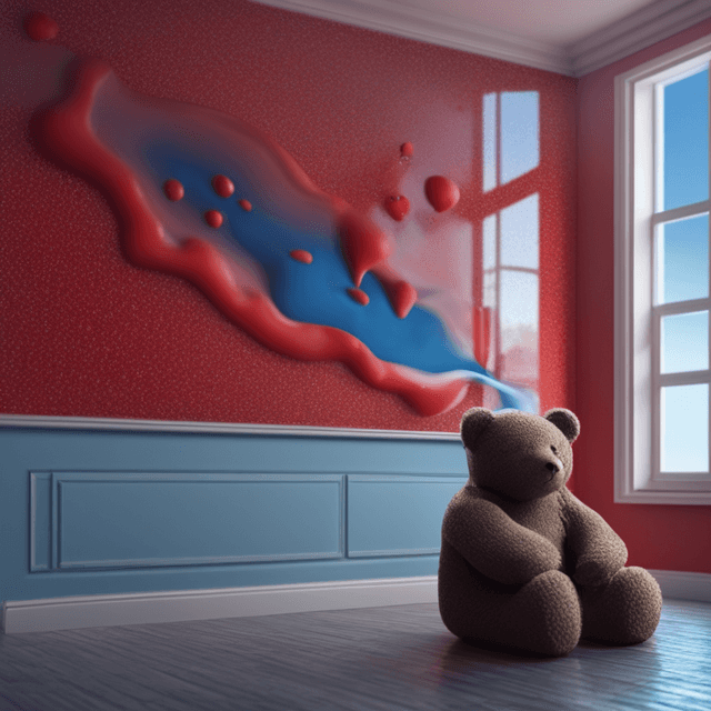 dream-about-teddy-bear-melting-red-blue-room